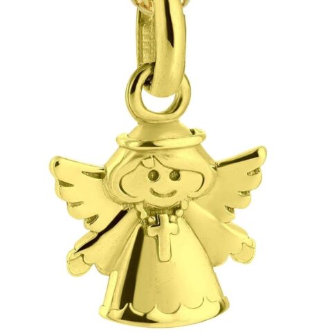 Fish Mädchen Goldkette mit Schutzengel Anhänger – 333 Echtgold